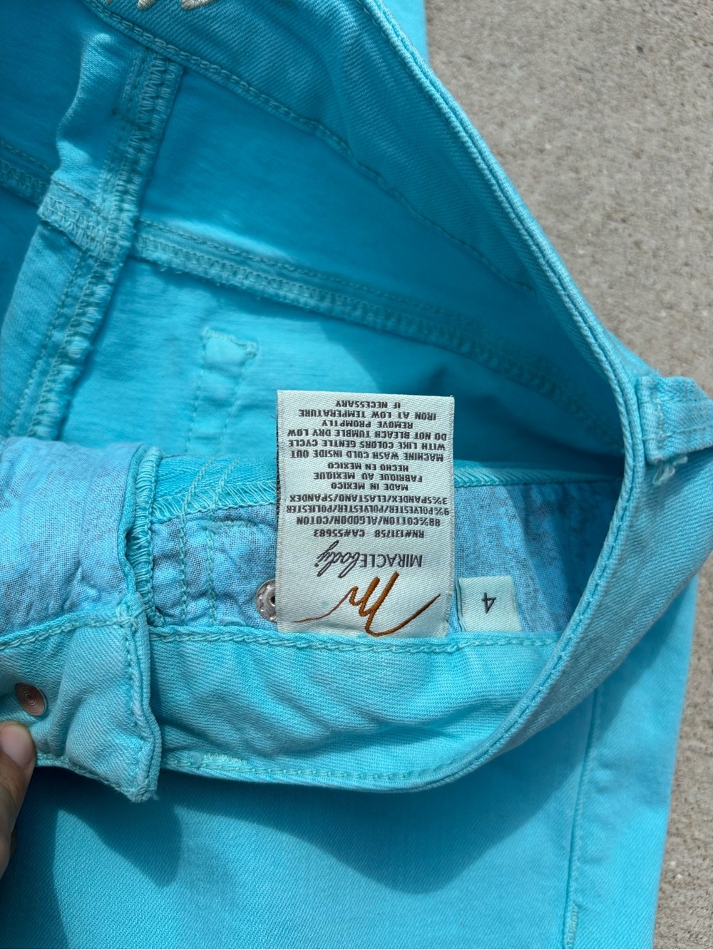 MIRACLE BODY TEAL STRAIGHT LEG PANTS - Picture 3 of 7